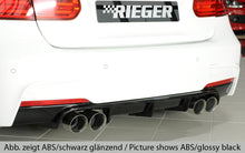 Load image into Gallery viewer, Rieger BMW 3 Series F30/F31 Rear Quad Exhaust Diffuser for M Sport/M-Technic Rear Bumper - 320i 335i 340i (incl LCI) - ABS - Matte Black, Gloss Black or Carbon Look - Fits up to 90mm Tips