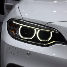 Load image into Gallery viewer, BMW 2 Series (F22 F23 F87 M2) 2014-2019 Real Carbon Fibre Headlight Eyebrows/Eyelids - Carbon Fiber Headlamp Brow Trim Covers for 220i 228i M235i M240i Coupe