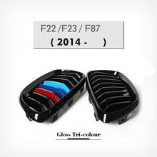 Load image into Gallery viewer, BMW 2 Series F22 Coupe F23 Convertible & M2 F87 Front Kidney Grilles, Gloss Black or Carbon Fibre Look ABS Replacement Pair, 2014–2020