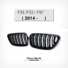 Load image into Gallery viewer, BMW 2 Series F22 Coupe F23 Convertible & M2 F87 Front Kidney Grilles, Gloss Black or Carbon Fibre Look ABS Replacement Pair, 2014–2020