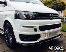 Load image into Gallery viewer, Volkswagen VW Transporter T5.1 Front Splitter - Gloss Black ABS Front Lip Spoiler by KSB, Front Bumper Splitter, Fitting Kit Included, UK Made