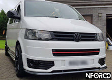 Load image into Gallery viewer, Volkswagen VW Transporter T5.1 Front Splitter - Gloss Black ABS Front Lip Spoiler by KSB, Front Bumper Splitter, Fitting Kit Included, UK Made