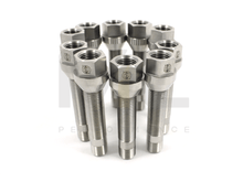Load image into Gallery viewer, VTT Titanium Wheel Stud Kit 75mm Grade 5, 10/20pc, M14x1.5, M14x1.25 to M14x1.5, M12x1.5, with Titanium Lug Nuts, Burnt/Black/Raw, BMW Toyota GR Supra A90 Audi VW VAG Honda, Lightweight Wheel Stud Conversion UK