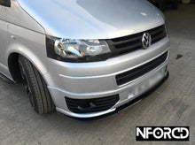 Load image into Gallery viewer, Volkswagen VW Transporter T5.1 Front Splitter - Gloss Black ABS Front Lip Spoiler by KSB, Front Bumper Splitter, Fitting Kit Included, UK Made