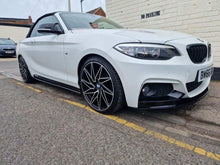 Load image into Gallery viewer, BMW F22 2 Series Front Splitter & Side Skirts (M235i/M240i Coupe) - Gloss Black ABS Front Lip + Side Skirt Extensions - M Performance Style OEM+ Body/Aero Kit - Hardware Included - UK Made