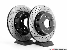 Load image into Gallery viewer, ECS Tuning 2-Piece Lightweight Rear Brake Rotors (Pair) 336x22mm - Direct Bolt-On, Cross-Drilled & Slotted, Semi-Floating - Fits BMW E9x (E90/E92/E93 335i 335d 330i) and E84 X1 xDrive35i