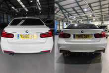 Load image into Gallery viewer, BMW 3 Series F30 F31 M Sport Rear Diffuser Gloss Black 2012-2019 Saloon & Touring Rear Valance, Single or Dual Exit, UK Stock