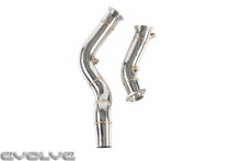 Load image into Gallery viewer, BMW S55 3 Inch Catless (Decat) Downpipes by Evolve - Fits F80 M3, F82/F83 M4, F87 M2 Competition - TIG Welded Stainless Steel - Stage 2 Ready
