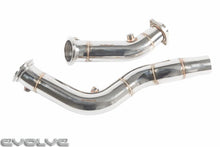 Load image into Gallery viewer, BMW S55 3 Inch Catless (Decat) Downpipes by Evolve - Fits F80 M3, F82/F83 M4, F87 M2 Competition - TIG Welded Stainless Steel - Stage 2 Ready