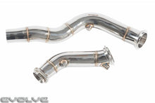 Load image into Gallery viewer, BMW S55 3 Inch Catless (Decat) Downpipes by Evolve - Fits F80 M3, F82/F83 M4, F87 M2 Competition - TIG Welded Stainless Steel - Stage 2 Ready