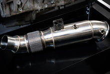 Load image into Gallery viewer, Osprey BMW B58 5-Inch Super Decat Turbo Downpipe - Catless Stainless Steel, 5in to 4in Flex, 80mm Outlet, Direct-Fit OEM Compatible High-Flow Exhaust Upgrade