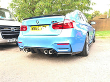 Load image into Gallery viewer, BMW M3 M4 F80 F82 F83 Real Carbon Fibre M Performance DTM V Style Rear Diffuser - 3 Piece - Fits 2014-2020 - UK Stock