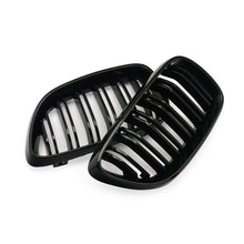 Load image into Gallery viewer, BMW 2 Series F22 F23 2012-2018 Gloss Black Twin Slat Front Kidney Grilles Pair – Coupe & Convertible – De-Chrome Upgrade – UK Stock Fast Delivery