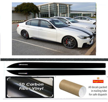 Load image into Gallery viewer, BMW 4 Series M Performance Style Side Skirt Decals for F32 Coupe F33 Convertible F34 GT F36 Gran Coupe - 4D Matte Black or Carbon Vinyl Stickers (Pair), Waterproof and Removable
