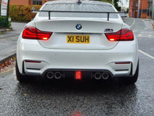 Load image into Gallery viewer, BMW M3 M4 F80 F82 F83 2014-2020 High Gloss Real Carbon Fibre Rear Diffuser M Performance Style with F1 Rain Brake Light UK Stock Fast 2 Day Shipping