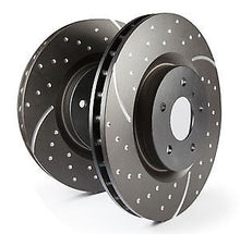 Load image into Gallery viewer, EBC GD1663 BMW Front Slotted & Dimpled Sport Brake Discs for ATE Calipers - E84 X1, E90/E91 & F30/F31 3 Series, F32/F33/F36 4 Series, F20/F21 1 Series, F22/F23 2 Series (incl. 320i 325i 420i X1 28i) - Thermic Black Coated