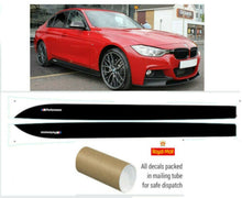 Load image into Gallery viewer, BMW 3 Series F30 F31 (2012-2019) Side Skirt Decals Kit - M Performance Style M Sport 4D Vinyl Stickers, Matte Black or Carbon