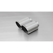 Load image into Gallery viewer, Remus 102mm Exhaust Tips Tailpipes for Mini F54/F60 - Carbon Fibre with Titanium Insert or Chrome - Fits Cooper S Clubman F54, JCW Clubman ALL4 & JCW Countryman ALL4 F60 - Angled, Adjustable Clamp, Pair
