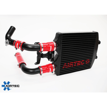 Load image into Gallery viewer, AIRTEC Front Mount Intercooler (FMIC) Upgrade Kit + Boost Pipes for VW Polo GTI 1.8T (9N/9N3) & SEAT Ibiza Mk4 1.8T (6L) - Twin-Pass 60mm Core, SEAT Sport Style, Pro-Series Satin Black