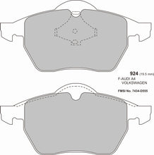 Load image into Gallery viewer, AUDI TT Quattro MK1 1.8 20v Front Performance Brake Pads 0924
