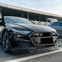 Load image into Gallery viewer, V Style Gloss Black Front Splitter for Audi C8 A7 S Line S7 19-22

