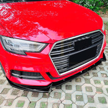 Load image into Gallery viewer, V Style Gloss Black Front Splitter for Audi A3 8V S Line &amp; S3 17-20
