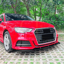 Load image into Gallery viewer, V Style Gloss Black Front Splitter for Audi A3 8V S Line &amp; S3 17-20
