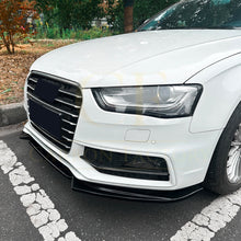 Load image into Gallery viewer, V Style Gloss Black Front Splitter for Audi B8.5 S4 &amp; A4 S Line 13-15
