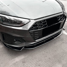 Load image into Gallery viewer, V Style Gloss Black Front Splitter for Audi A4 B9.5 S Line &amp; S4 20-25
