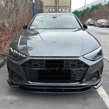 Load image into Gallery viewer, V Style Gloss Black Front Splitter for Audi A4 B9.5 S Line &amp; S4 20-25
