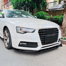 Load image into Gallery viewer, V Style Gloss Black Front Splitter for Audi B8.5 S5 A5 S Line 11-16
