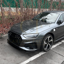 Load image into Gallery viewer, V Style Gloss Black Front Splitter for Audi A4 B9.5 S Line &amp; S4 20-25
