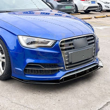 Load image into Gallery viewer, V Style Gloss Black Front Splitter for Audi A3 8V S Line &amp; S3 13-16
