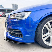 Load image into Gallery viewer, V Style Gloss Black Front Splitter for Audi A3 8V S Line &amp; S3 13-16
