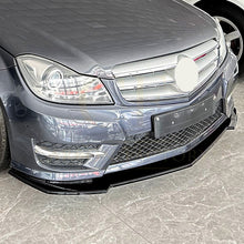 Load image into Gallery viewer, V Style Gloss Black Front Splitter for Mercedes Benz W204 C Class AMG Model 11-14
