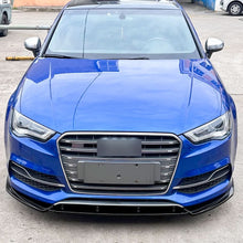 Load image into Gallery viewer, V Style Gloss Black Front Splitter for Audi A3 8V S Line &amp; S3 13-16
