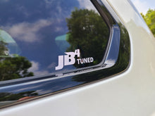 Load image into Gallery viewer, JB4 Tuned Vinyl Decal Stickers 2 Pack, Alpine White Waterproof for Car Window Laptop Toolbox, Ready to Apply with Transfer Tape, approx 3.5 x 1.1 inches
