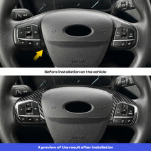 Load image into Gallery viewer, Car Enhancements UK - Real Carbon Fibre Steering Wheel Trim (Top/Buttons Only) Fiesta MK8/8.5 | Focus MK4/4.5 | Puma MK2 | Kuga MK3/3.5 | Transit Custom
