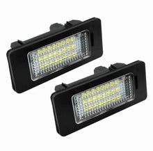 Load image into Gallery viewer, BMW 3 Series E90 E91 E92 E93 LED Number Plate Lights - Ice White, Plug &amp; Play OEM Fit, E-Mark E4 Approved, Clear/Black Housing, 2005-2013
