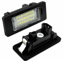 Load image into Gallery viewer, BMW 3 Series E90 E91 E92 E93 LED Number Plate Lights - Ice White, Plug &amp; Play OEM Fit, E-Mark E4 Approved, Clear/Black Housing, 2005-2013
