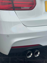 Load image into Gallery viewer, Pair of Black BMW Exhaust tips for BMW&#39;s with a twin exit
