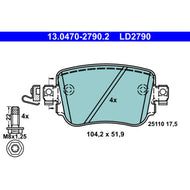 Genuine ATE Ceramic Brake Pad Set 13.0470-2790.2 - Low Dust, Quiet - For Lucas/TRW Calipers - With Caliper Screws - No Wear Sensor, Not Prepared for Wear Indicator