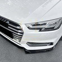 Load image into Gallery viewer, V Style Gloss Black Front Splitter for Audi A4 B9 S Line &amp; S4 17-19
