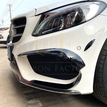 Load image into Gallery viewer, Gloss Black Front Canards (6 pcs) for Mercedes Benz W205 C Class 15-18
