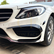 Load image into Gallery viewer, Gloss Black Front Canards (6 pcs) for Mercedes Benz W205 C Class 15-18
