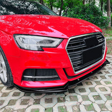 Load image into Gallery viewer, V Style Gloss Black Front Splitter for Audi A3 8V S Line &amp; S3 17-20
