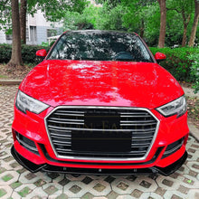 Load image into Gallery viewer, V Style Gloss Black Front Splitter for Audi A3 8V S Line &amp; S3 17-20
