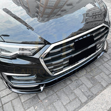 Load image into Gallery viewer, V Style Gloss Black Front Splitter for Audi C8 A6 S Line &amp; S6 Saloon / Avant 18-25
