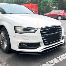 Load image into Gallery viewer, V Style Gloss Black Front Splitter for Audi B8.5 S4 &amp; A4 S Line 13-15
