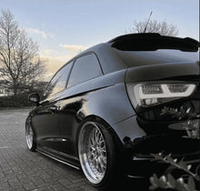 Load image into Gallery viewer, Audi S1 8X / A1 8X S Line Low Line Body Kit – Gloss Black ABS Front Splitter &amp; Side Skirt Extensions | UK Made | Fixings Included
